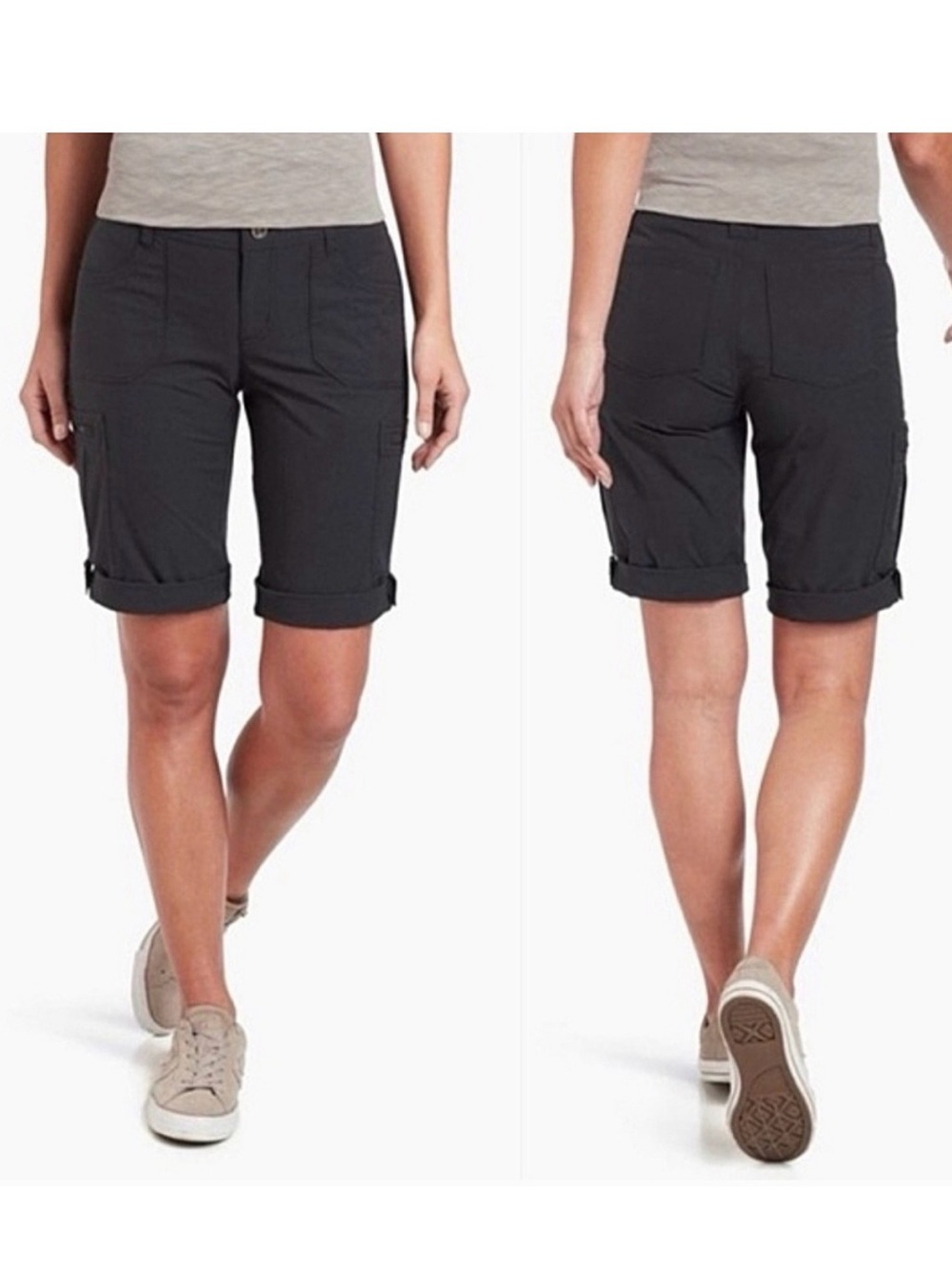 Kuhl Horizn Recco Shorts Black Stretch Ripstop Outdoor Hiking Cargo Women's 8